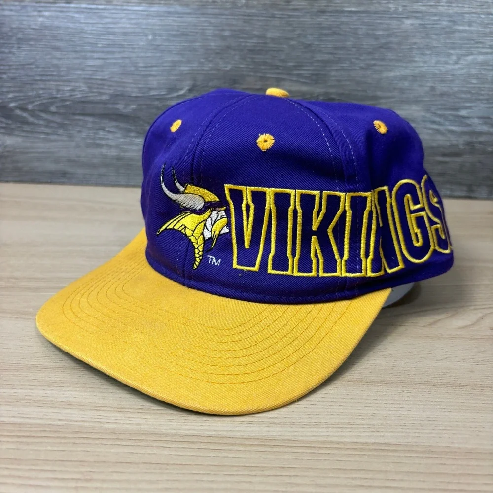 Vintage Minnesota Vikings Hat Cap Snapback Embroidered‎ Wrap Around Drew Pearson